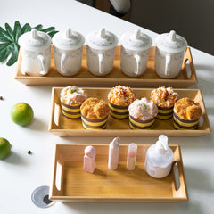 Bamboo Serving Tray Decorative Storage Tray