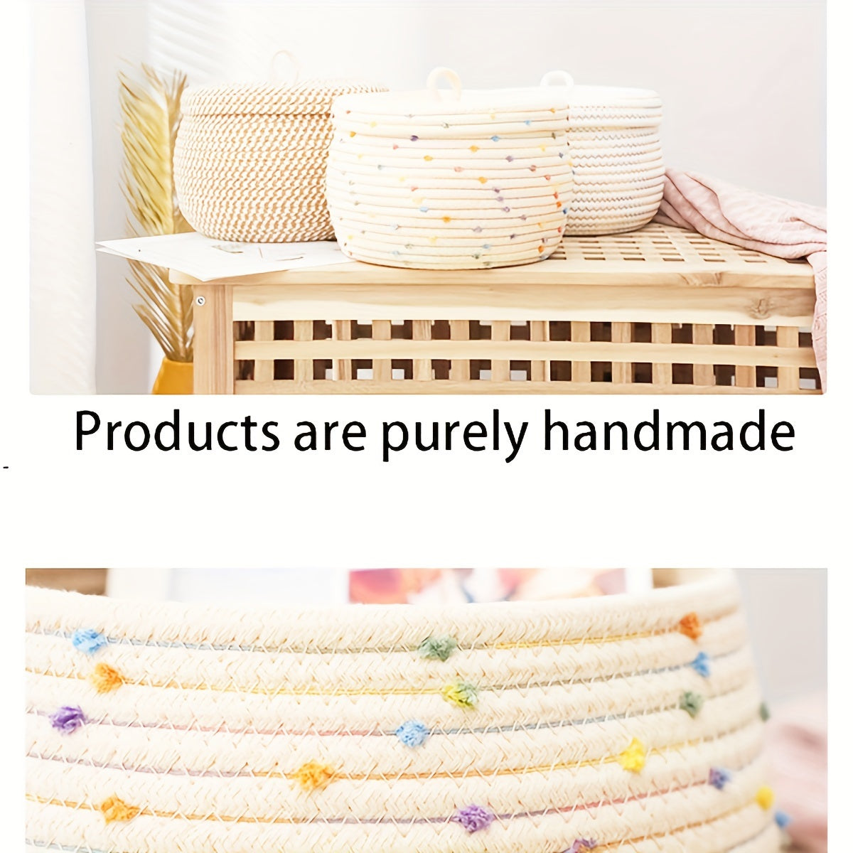 Rope Woven Storage Basket for Key Jewelry Cosmetics Practical Storage Box