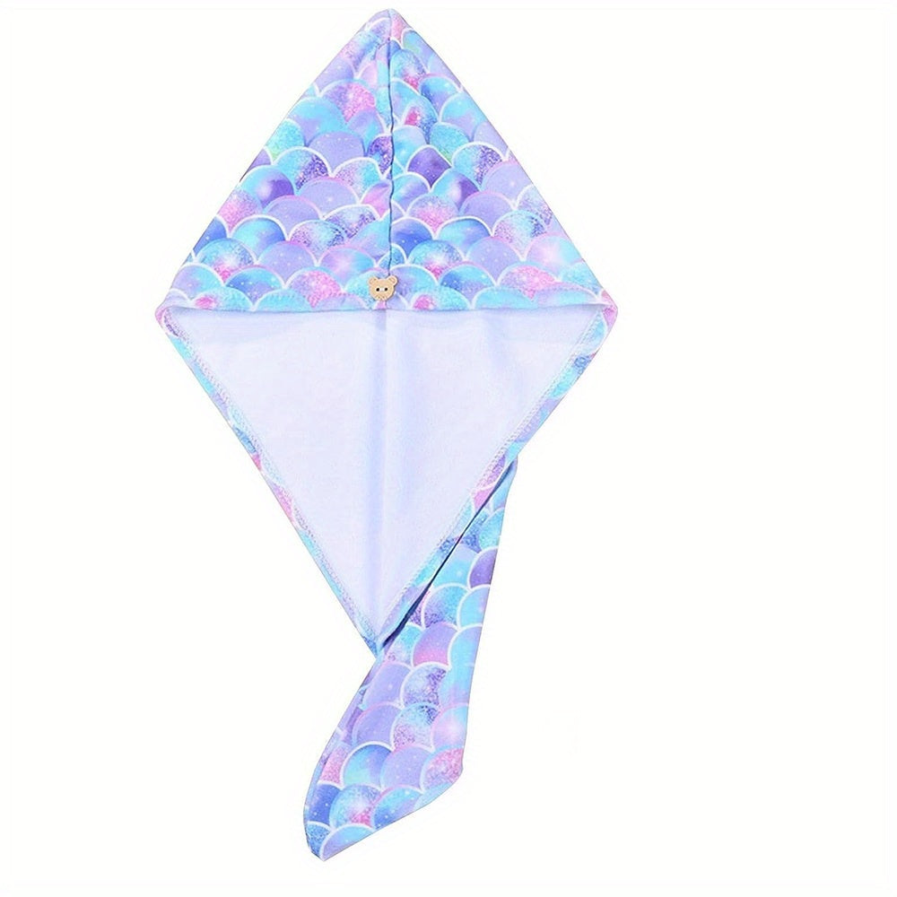 Microfiber Hair Towel with Button Soft Hair Drying Cap Hair Turban Hair Towel