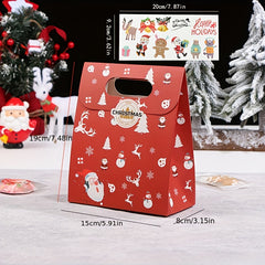 10pcs Christmas Paper Bags for Cookie Biscuit Packaging