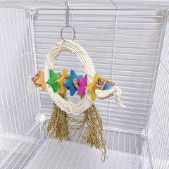 Colorful 5 Point Star Cage Bird Swing for Chewing Climbing Foraging
