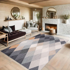 Geometric Absorbent Non Slip Rug Soft Faux Sheepskin Floor Mat