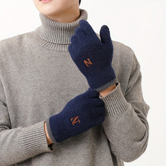 Men's Plush Winter Cycling Gloves Touch Screen Riding Gloves
