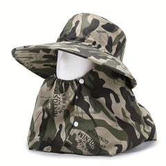 Sun Protection Fishing Hat with Neck Flap and Face Cover