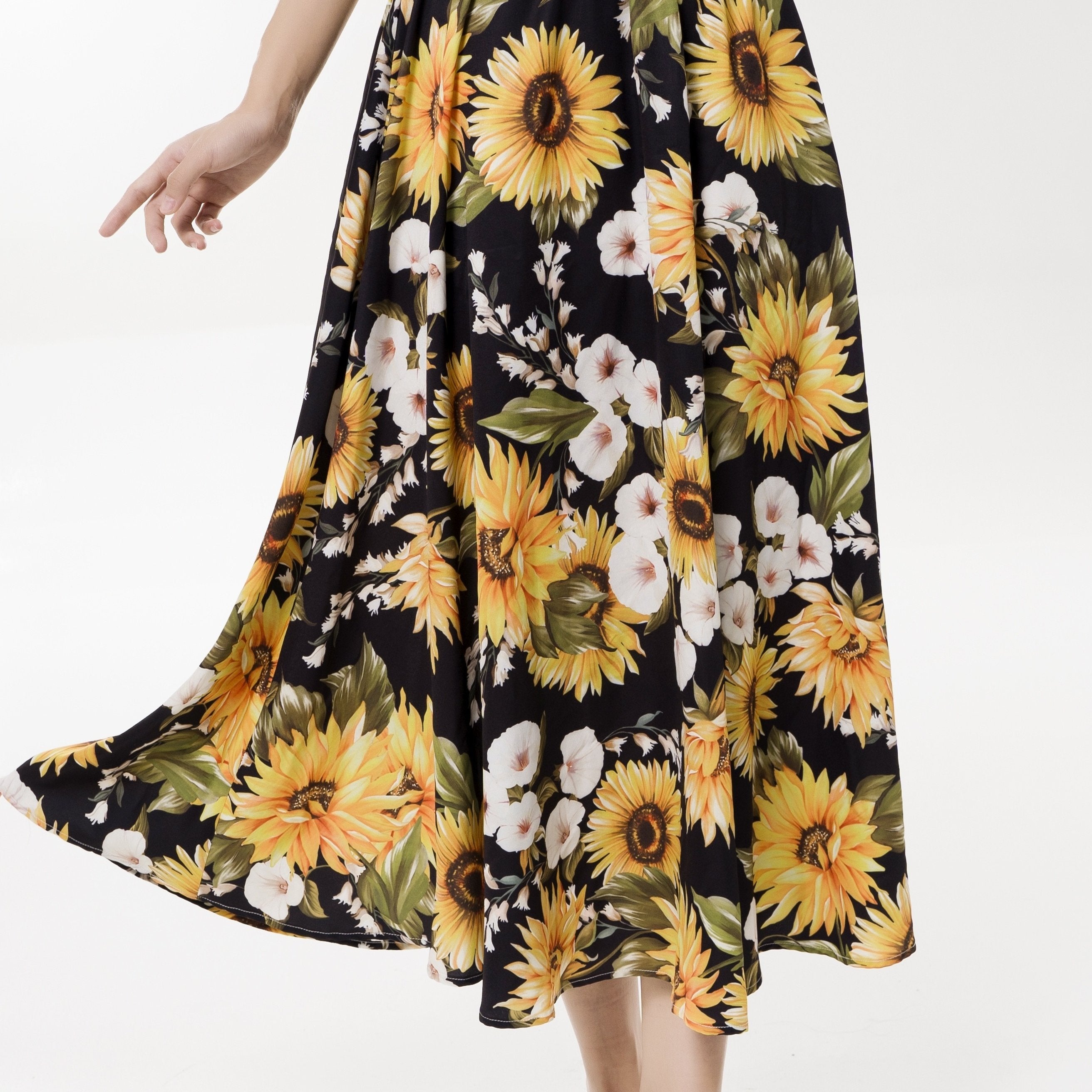 Floral Print High Waist Midi Skirt for Women