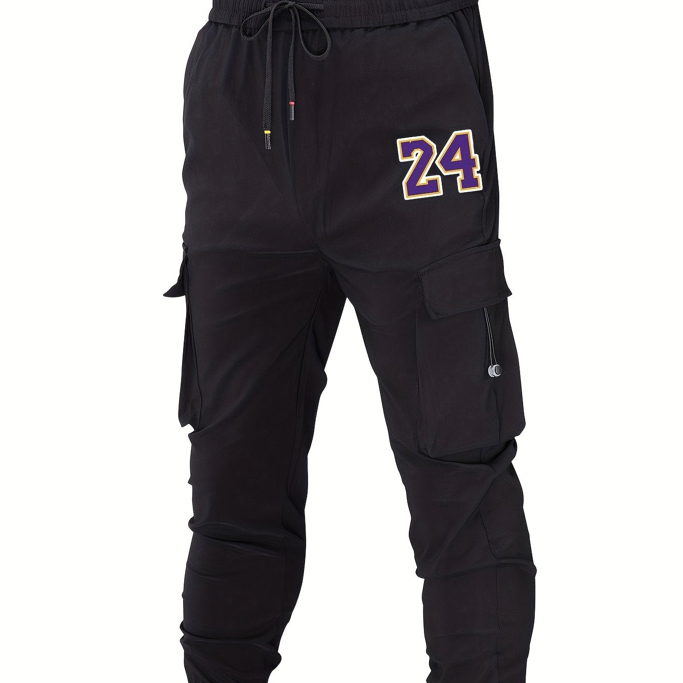 Men's Casual Cargo Pants with Drawstring Pockets