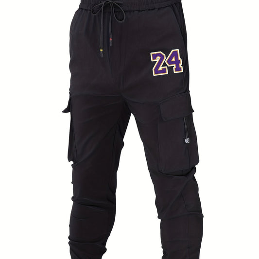 Men's Casual Cargo Pants with Drawstring Pockets