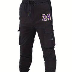 Men's Casual Cargo Pants with Drawstring Pockets