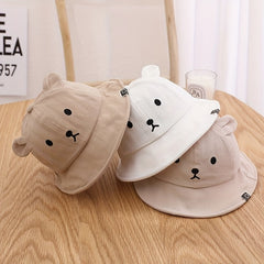 Baby Bear Ear Bucket Hat Fisherman Hat Sunscreen Cap