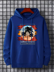 Men's Palm Tree Graphic Hoodie Drawstring Hooded Sweatshirt