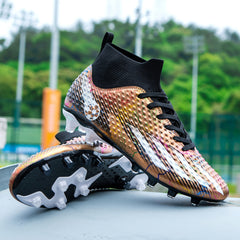 Boy's High Top Spiked Football Cleat Non Slip Soccer Shoe