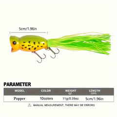 1pc Topwater Popper Lure 11g 0.38oz 1.96in