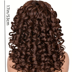 Long Curly Afro Wig With Bangs Big Loose Kinky Curly Hair Synthetic Wig