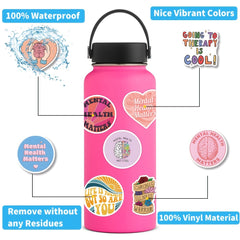 104pcs Mental Health Stickers: Laptop, Water Bottle & More