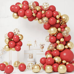 101pcs Red Golden Latex Balloons Garland Arch Kit Wedding Birthday Party Supplie