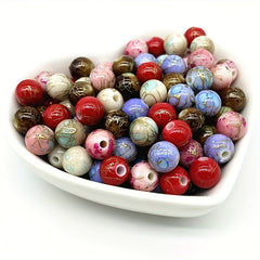 50pcs Acrylic Beads Golden Wire for Necklace Bracelet Earring DIY Jewelry