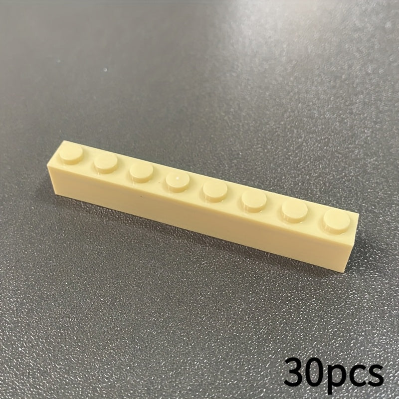 30pcs 1x8 Building Block Parts Compatible MOC 3008 for Boys and Girls Over 6