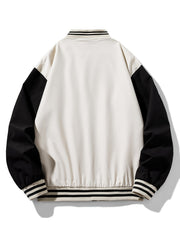 Men's Block Zip Up Baseball Jacket