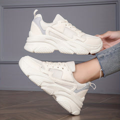 Mesh Sneakers Lace Up Platform Running Shoes for Women