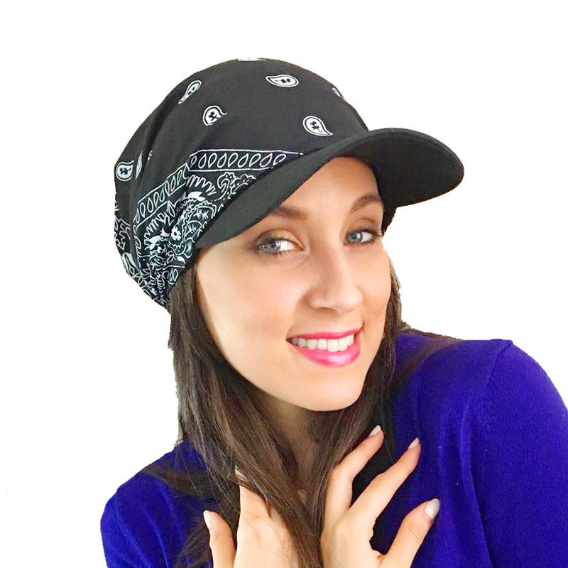 Paisley Print Sun Hat Bandana Head Scarf Hat Anti UV Summer Visor