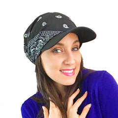Paisley Print Sun Hat Bandana Head Scarf Hat Anti UV Summer Visor