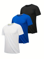 Men's Quick Dry Short Sleeve T-Shirt for Fitness Gym Running Cycling
