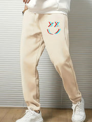 Smile Expression Men's Drawstring Sweatpants with Pockets