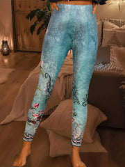 Floral Print Skinny Leggings Stretchy Casual Leggings Women's Clothing