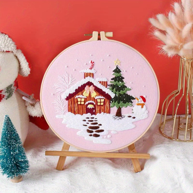 Christmas Embroidery Kit 3D Starter Merry Christmas Cross Stitch Kits