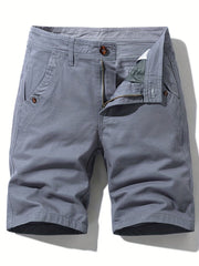 Men's Casual Cotton Cargo Shorts with Pockets for Summer
