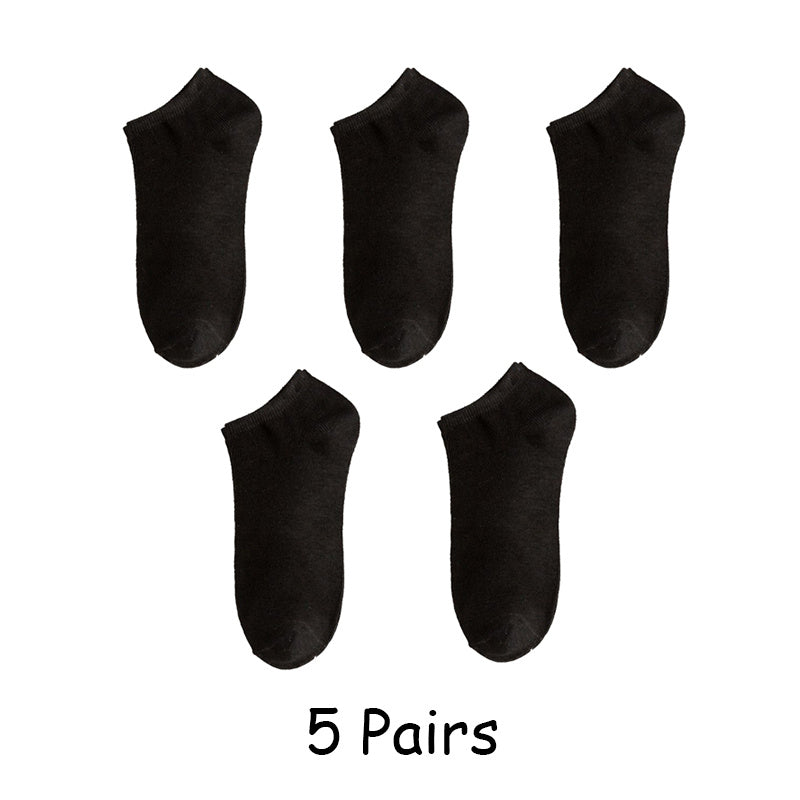 5 Pairs Solid Short Socks Women's Ankle Sports Stockings