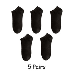 5 Pairs Solid Short Socks Women's Ankle Sports Stockings