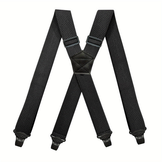 Big & Tall X-back Work Suspenders 4 Plastic Gripper Clips