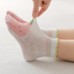 Cartoon Ruffled Flower Knit Crew Socks for Kids
