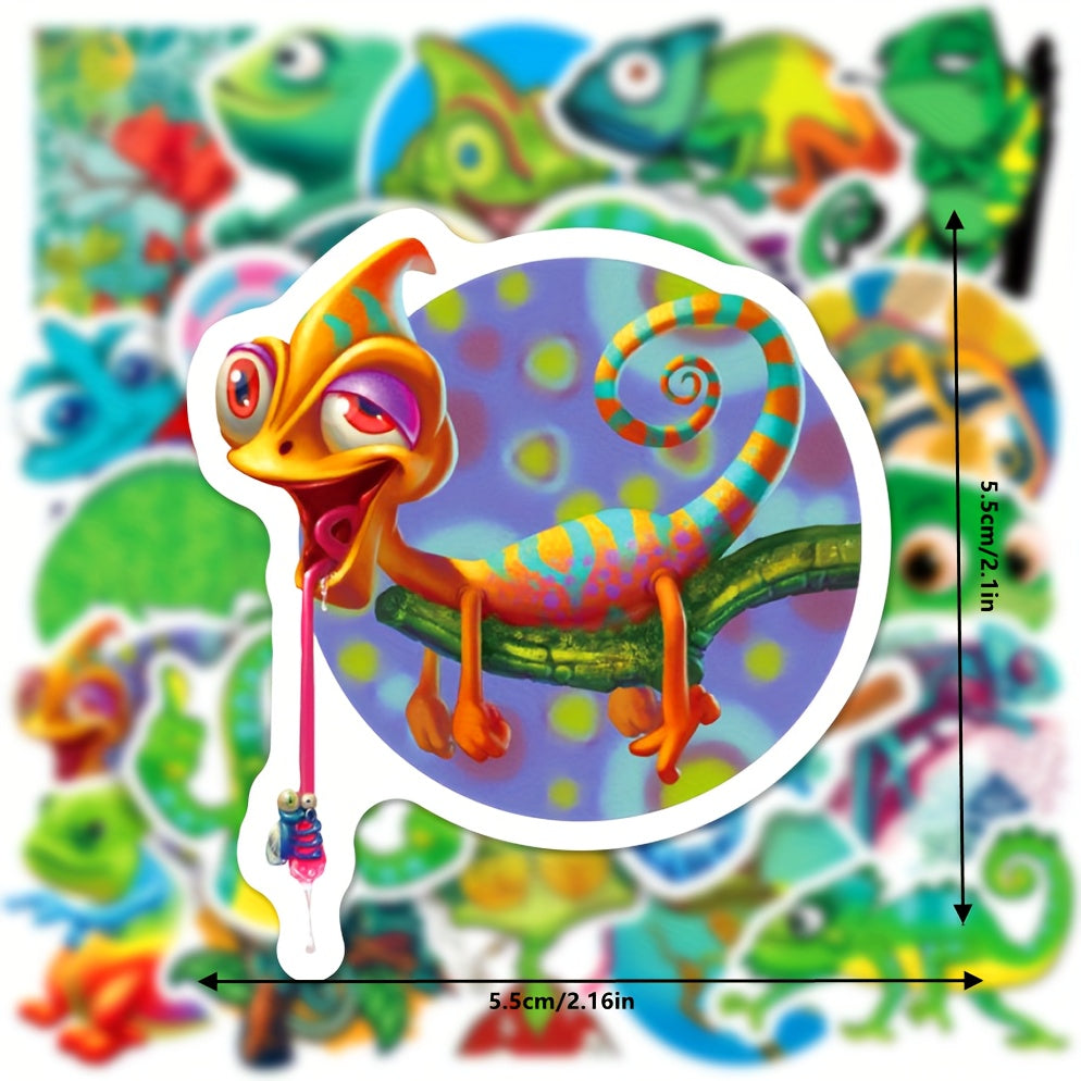 50pcs Chameleon Reptile Stickers DIY Creative Toys