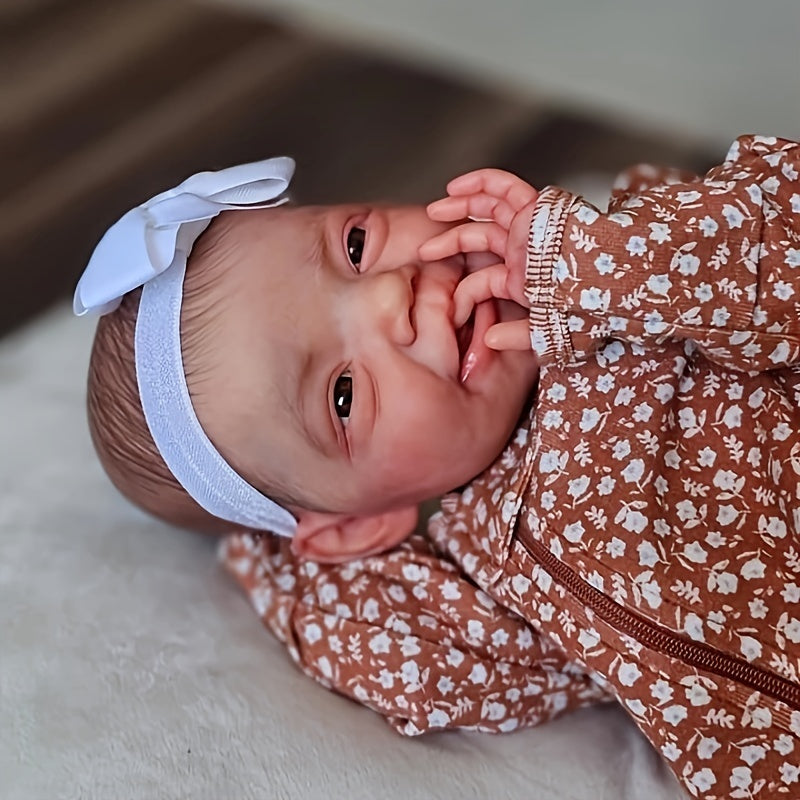 20 Inches Reborn Doll Soft Cloth Body Hand painted Hair Capillaries Visible