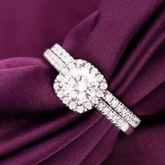 Zircon Inlaid Decorative Wedding Bridal Ring