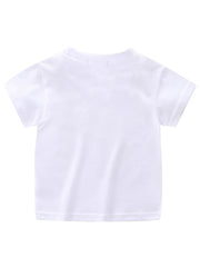 Boys Art Letter Print Tees Kids Short Sleeve T-shirt for Summer