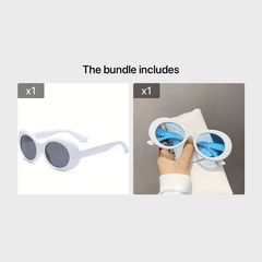 Oval Thick Frame Sunglasses Y2k Oval Sunglasses Round Lens Clout Glasses Goggles