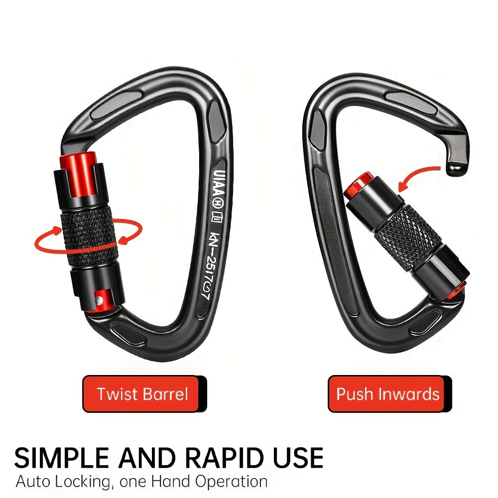 25KN Auto Locking Climbing Carabiner Clip for Rock Climbing