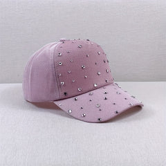 Rhinestone Glitter Trucker Hat Pink Mesh Baseball Cap Lightweight Sunshade