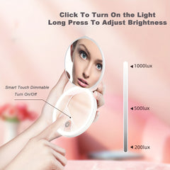 LED Pocket Makeup Mirror 1X 3X Magnified Compact Mirror With Light