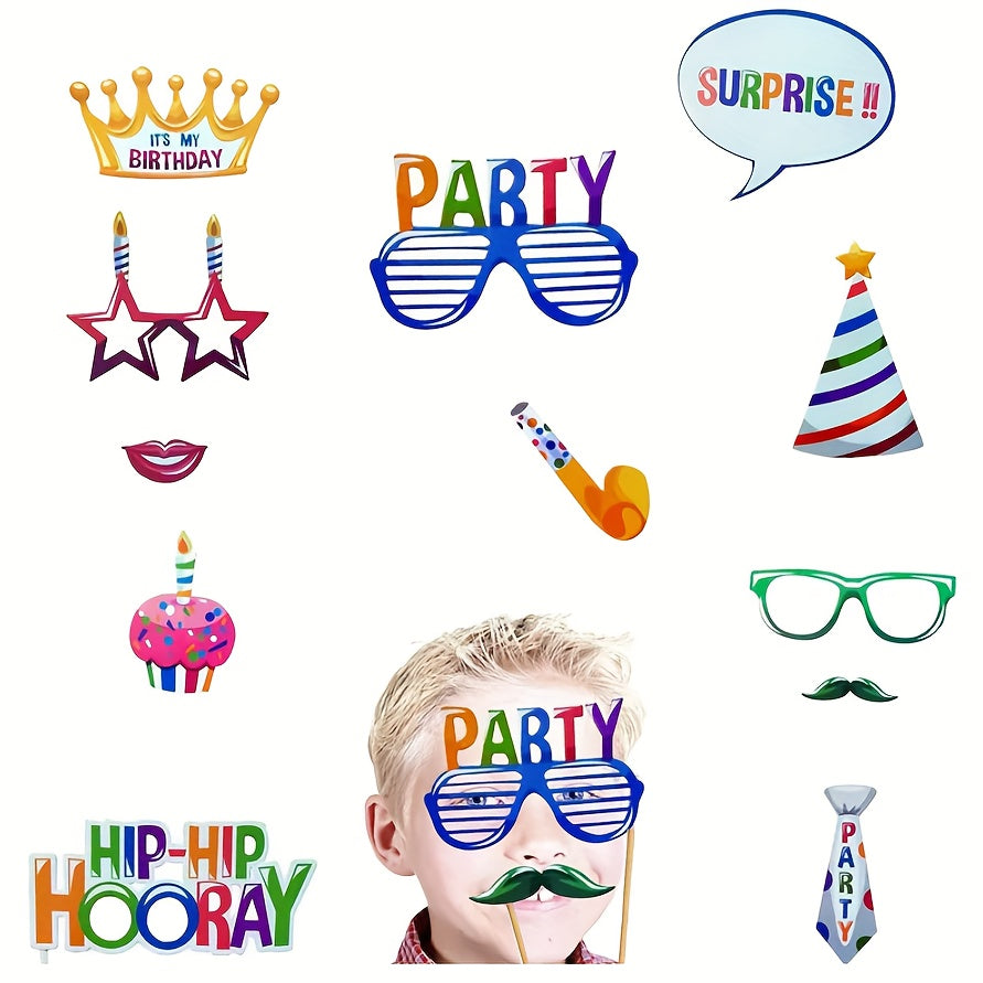 18pcs Birthday Photo Booth Props Kit For Party