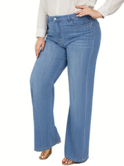 High Waist Wide Leg Plus Size Jeans