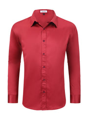 Men's Satin Button Up Shirt for Business Occasions