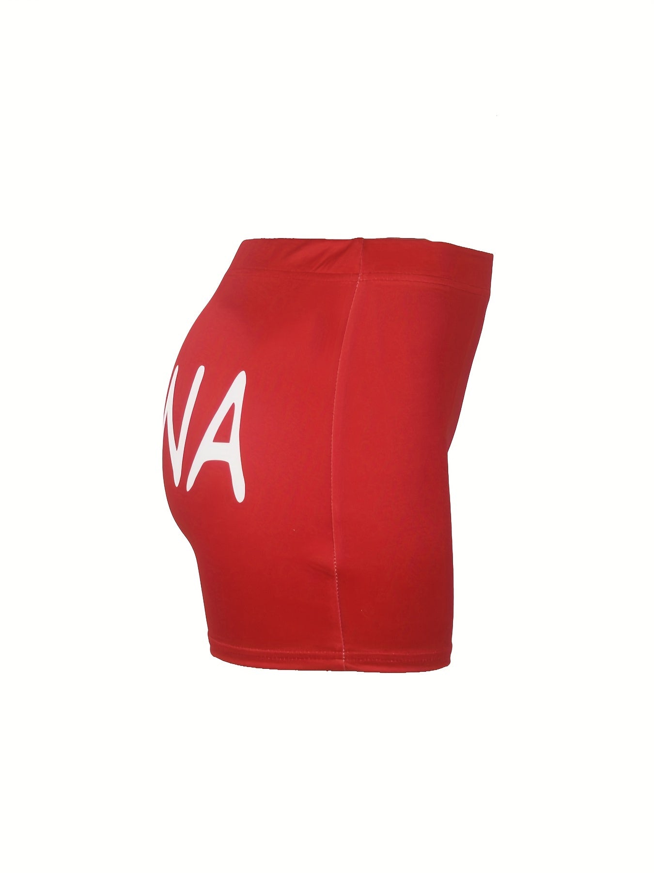 Letter Print Skinny Shorts Yoga Casual Summer Shorts Women's Clothing