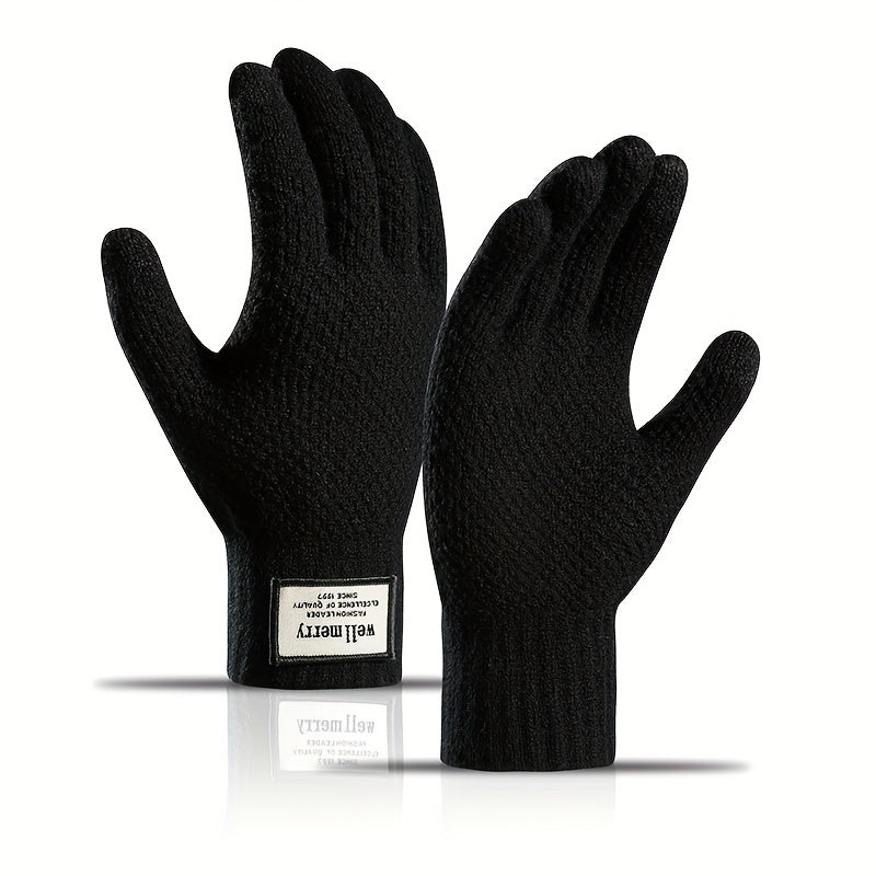 Winter Warm Knitted Gloves Thickened & Velvet Touch Screen Gloves