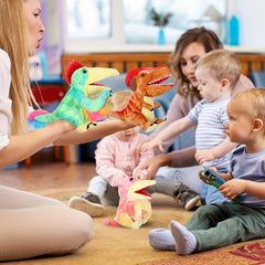 6pcs Dinosaur Hand Puppets Realistic Plush Dino Puppet Set for Kids