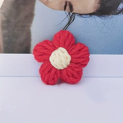 5pcs Crochet Flower Girls Decorative Yarn Hairpin Brooch Bracelet Hair Rope