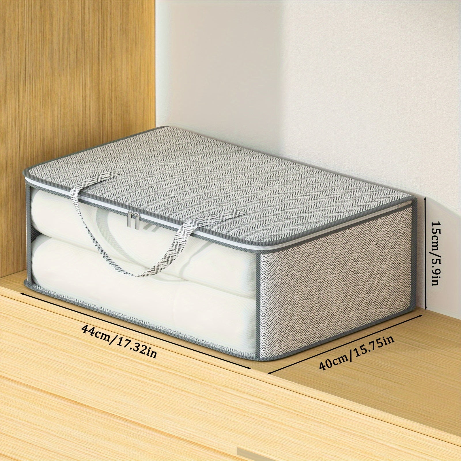 Large Capacity Storage Bag With Handles Portable Non-woven Fabric Clothes Organ